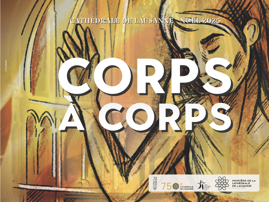 Illustration d'une femme en transparence avec la Cathédrale de Lausanne